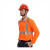 安大叔E802长袖POLO反光T恤建筑交通户外透气吸湿排汗警示服反光背心 荧光橙 M