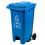 启麓 QL-L07户外垃圾桶，多规格加厚脚踏垃圾桶，商用分类垃圾桶塑料，环卫垃圾桶带盖 蓝色可回收物 240L脚踏