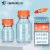 橙央  蜀牛试剂瓶广口瓶蓝盖瓶橙盖化学玻璃螺口瓶棕色透明高硼硅 橙盖高硼硅透明100ml 1个