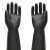 安小侠 双塔耐酸碱手套加长厚款型乳胶手套 35cm黑色1双