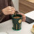 星巴克（Starbucks）爸陶瓷杯耐高温水杯墨绿女神铭牌马克杯咖啡杯商务礼品 墨绿女神杯+勺子+杯垫 原盒装