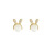 优诗诺（YOUSHINUO）新款S925银猫眼石微镶可爱小兔子耳钉女式日韩版甜美耳环女 925银耳钉1对-玫瑰金色