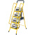 定制适用梯子折叠伸缩人字梯室内梯凳多功能安全扶梯四五步爬梯 黄色3步加宽踏板梯