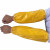 PVC围裙袖套围兜围袖厨房清洁化工厂劳保防水防油坚韧耐磨耐弱酸 黄色PVC护袖