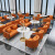 【链工】沙发网红咖啡厅双人卡座酒店大堂售楼处洽谈沙发桌椅组合 70圆桌+2张单人沙发椅 其他