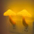 ins可爱蘑菇灯床头小夜灯光控感应卧室睡眠起夜灯氛围灯插电式LE 黄蘑菇黄顶 2个装