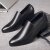 xinyuanheng日本韩国男士皮鞋头层牛皮商务正装鞋品牌香港潮流休闲布洛克大東 黑色低跟3.5厘米 37