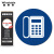 稳斯坦 桌面物品定位贴 5S6S标志标识办公规范标签 蓝色10*10cm电话机(5个) W542
