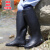 日本野鸟协会雨靴高筒防滑折叠男士农田插秧雨鞋钓鱼橡胶轻便水靴 PVC加厚不加绒 不可折叠 44