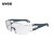 uvex 护目镜 防冲击防紫外线防刮擦防风沙超轻舒适安全防护眼镜 9065225 灰框透明镜片 1副装