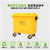 660L垃圾转运箱四轮医院废物收纳筒垃圾车户外工业垃圾桶120L 特厚黄色脚踏桶-80升