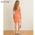 音儿（YINER）女装夏季POLO领短袖收腰修身连衣裙 橙色 38