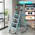 梯子阁楼专用结实简易安全加厚室内用的伸缩户外室外电工衣柜 新款升级加厚碳钢-蓝色-4步(大踏 板20cm)