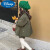 迪士尼女童套装加绒2023冬季韩版女宝宝洋气单排扣外套短裤套潮 绿色-加绒款 48 随机样布一块勿拍