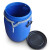 鸣固 工业级法兰桶 塑料桶圆形 铁箍桶 化工桶 圆桶废液桶（蓝色120L）