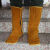 LISM加厚牛皮电焊护脚护腿套焊工防烫隔热护脚套盖劳保防具护脚用品 黄色 33公分全包脚