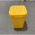 治疗车垃圾桶污物桶翻盖摇盖抢救车abs卫生桶废物带盖子 深黄色垃圾桶