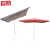 铸固 遮阳伞户外商铺长四方形大太阳伞雨棚庭院门面双层斜坡伞（红色）3X2.5加厚六骨