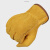 曼睩 XL码黄色短款1副 电焊皮革手套防烫防飞溅牛皮焊工耐磨加长加厚劳保手套ML018