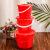 适用于百货红色油漆桶鸡蛋喜蛋小红桶塑料水桶涂刷儿童调漆桶工业 红色有盖17L