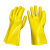 百仁吉全浸塑橡胶止滑加厚全胶皮防水防滑工作防油污劳保手套均码 黄色浸塑手套（10双/包）