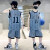 卡兔蓝猫（KATULANMAO）男童篮球服套装夏装新款男孩速干衣中大童学生夏季儿童运动球衣薄 白色  五星球服 120