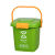20升垃圾分类垃圾桶厨房手提桶圆桶10L带盖带提手大号厨余餐厨绿 10L圆形手提桶绿色带漏网