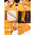 加厚电焊工作服防烫皮衣耐高温大码防护防阻燃隔热焊接皮裤 T黄色单层皮上衣+裤子送长款手套 L