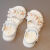 迪士尼（DISNEY）女童凉鞋2024夏季新款珍珠花朵儿童公主鞋小女孩中大童宝宝沙滩鞋 绿色 32 内长约20.1CM
