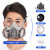 HKFZ化学实验室防毒面具全面罩喷漆化工防尘面罩防护罩工业专 6200双罐防尘面具100片滤棉