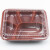 海斯迪克 HKLY-124 一次性餐盒分格饭盒便当盒透明塑料打包盒 红黑五格*500套带盖