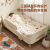 全友儿童床单人床青少年卧室现代奶油风板式床实木脚小户型床660121
