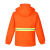 环卫工人专用雨衣橙色反光条雨衣雨裤套装消防保洁市政铁路工作服 蓝格橙套装(网格)大帽檐