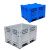 塑料卡板箱超大号封闭式大号工具箱叉车塑料物流箱大箱式塑料托盘 网格式蓝色1200*1000*760mm-U87
