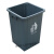 垃圾桶无盖塑料工业用公园物业小区分类桶学校幼儿园餐厨果皮箱 100升绿色正方形无盖