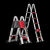 多功能升降楼梯子家用人字伸缩梯铝合金便携加厚工程折叠梯 中国红防滑款多功能2.52.5=直梯5.0米