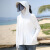 BANAUNDER蕉下UPF50+防晒帽女夏季防紫外线面罩遮全脸骑车学车电 浅灰色 UPF50+ 送卡 XL(130-170斤)