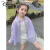迪士尼（Disney）女童衬衫夏季2024新款儿童洋气女宝宝薄款冰丝透气防晒衣夏装外套 浅紫色 130cm
