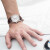 千奇梦国表经典上海钻石手表和平纪念表男士机械表手动上发条 棕色皮带款