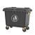 舒蔻（Supercloud）加厚物业公用室外环保分类塑料带盖户外垃圾桶大容量 黑色1100L