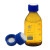 四氟盖 棕色流动相液相溶剂瓶液相色谱瓶250 500 1000ml蓝盖试剂瓶 2孔棕色流动液相瓶500ml