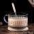 文岚复古浮雕燕麦早餐玻璃杯大容量麦片牛奶网红早餐杯 浮雕早餐把杯1个图案随机 0ml 0只 400ml