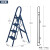 巴芬 铝合金伸缩人字梯 加厚折叠多功能便携升降五步小楼梯 【奢华蓝超宽踏板】三步家饰梯