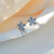 VAN CRUDE ANNORA森系蓝色五瓣花甜美少女耳环仿钻流苏小巧小众设计精致耳饰 花朵 礼盒包装
