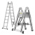 升级款全铝伸缩梯子折叠梯加厚人字梯工程梯多功能升降梯 全铝款单边直梯3.8米