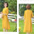 褐舟中年连衣裙40一50岁新款中老年妈妈夏装改良版旗袍中长款宽松洋气 黄色 精选品质 XL