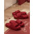 瑞央结婚拖鞋情侣红色一对四季通用居家室内防滑厚底本命年凉拖情侣 大红色拖鞋[红色]EVA材质  36-37/偏小一码