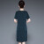AMNCK真丝连衣裙100%桑蚕丝中年女士夏季新款圆领短袖宽松遮肚子显瘦裙 绿色 XL-建议121-130斤