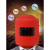 电焊面罩红钢纸焊帽子焊工防护安全头戴式焊接氩弧焊防火星防高温 红帽可视窗翻盖(自带2片镜片+送