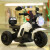 电动摩托车儿童三轮车可坐人充电男女宝宝遥控三轮车玩具车小孩 概念款/中国红大电瓶布加迪 单驱动